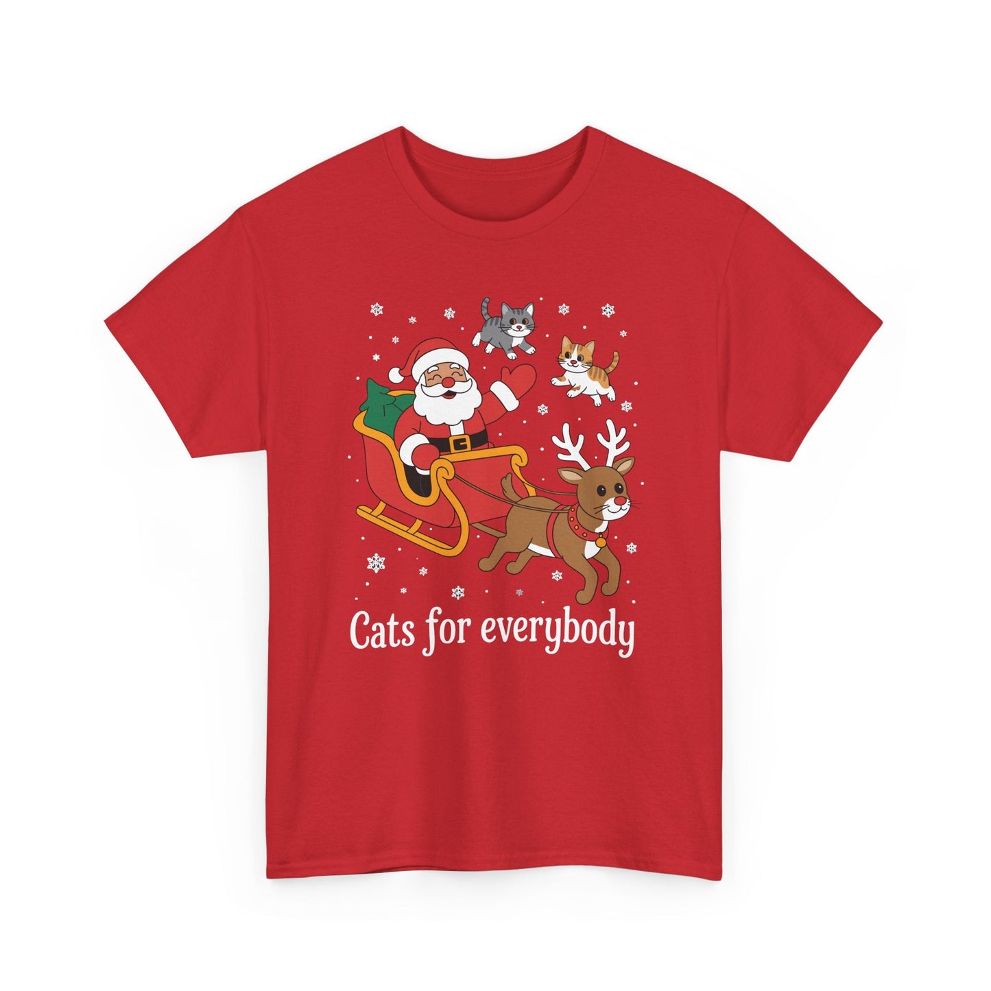 Cats For Everybody Christmas Cat Funny Xmas Women Santa T-Shirt