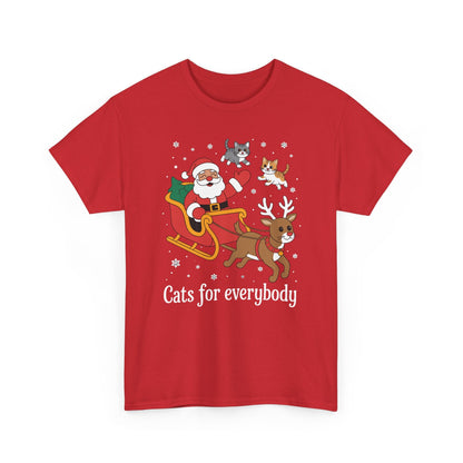 Cats For Everybody Christmas Cat Funny Xmas Women Santa T-Shirt