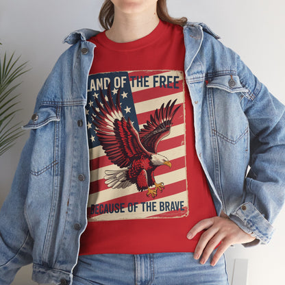 America Eagle Land of the Free Because of the Brave T-Shirt
