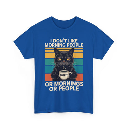 I Hate Morning People And Mornings And People Coffee Cat T-Shirt