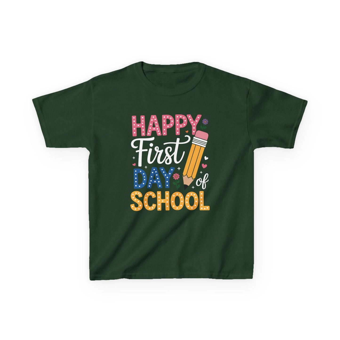 Happy First Day of School Pencil Teacher Cute Back to School T-Shirt