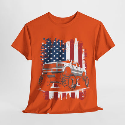Monster Truck USA Flag American T-Shirt