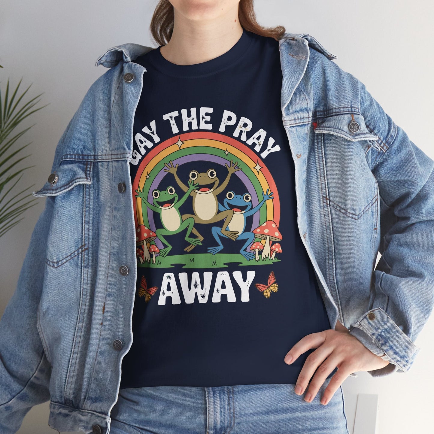 Gay The Pray Away Rainbow LGBT Pride Funny Meme Frogs T-Shirt