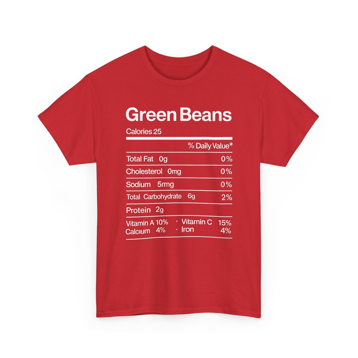 Green Beans Nutrition Facts Funny Thanksgiving Christmas T-Shirt
