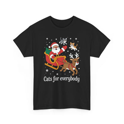 Cats For Everybody Christmas Cat Funny Xmas Women Santa T-Shirt