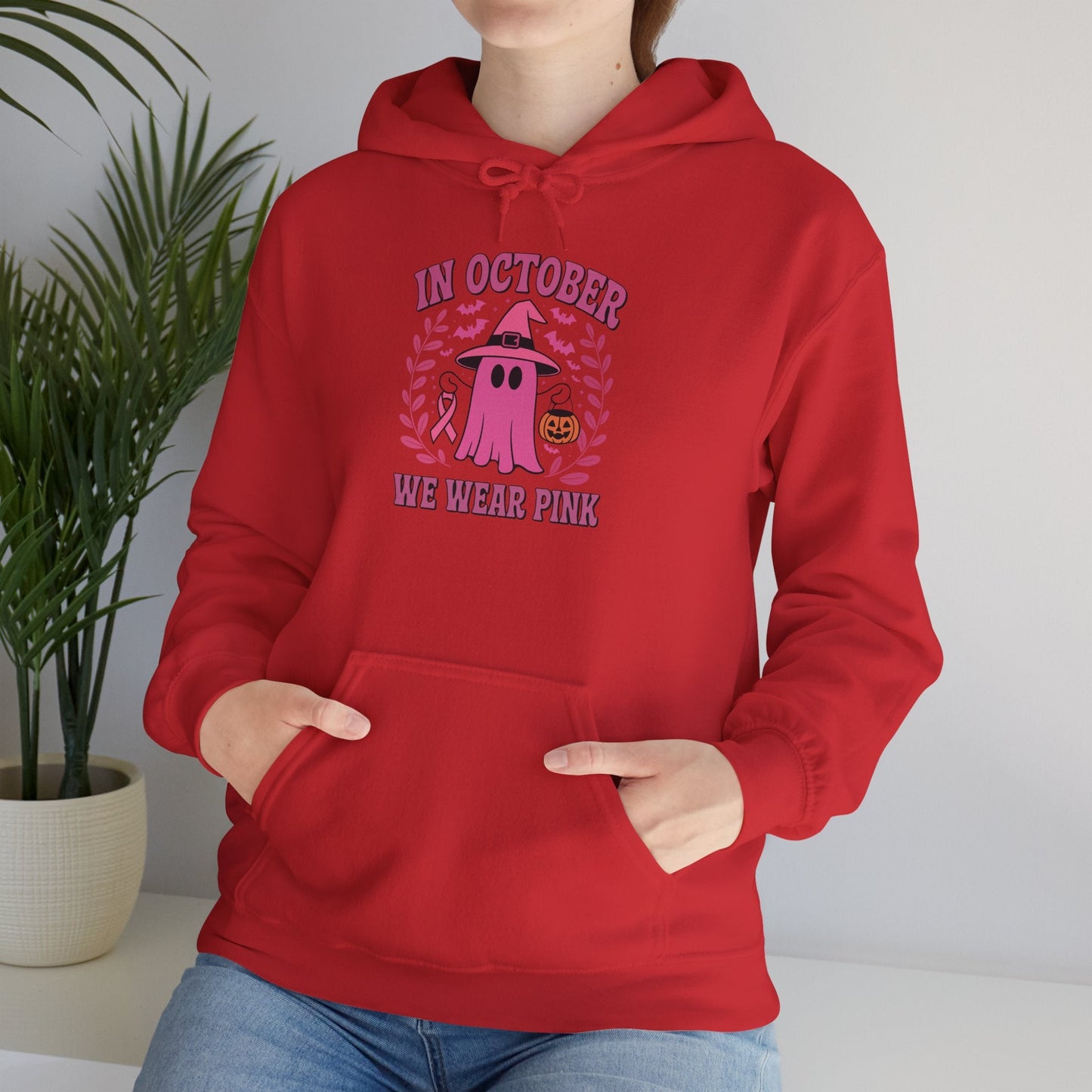 In October We Wear Pink Breast Cancer Awareness Halloween Hoodie