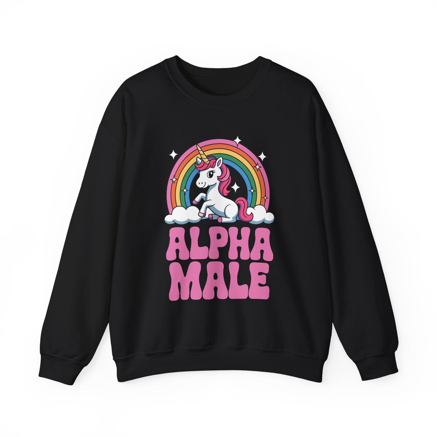 Funny Alpha Male Unicorn Sarcastic Ironic Weird Y2K Humor Sweatshirt