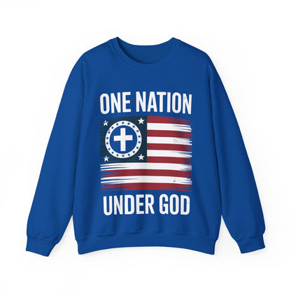 One Nation Under God Flag 4th Of July Patriotic Christian Sweatshirt