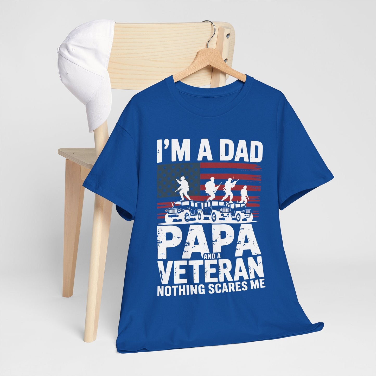 I'm A Dad Papa And Veteran Funny Retro Dad Papa Grandpa T-Shirt