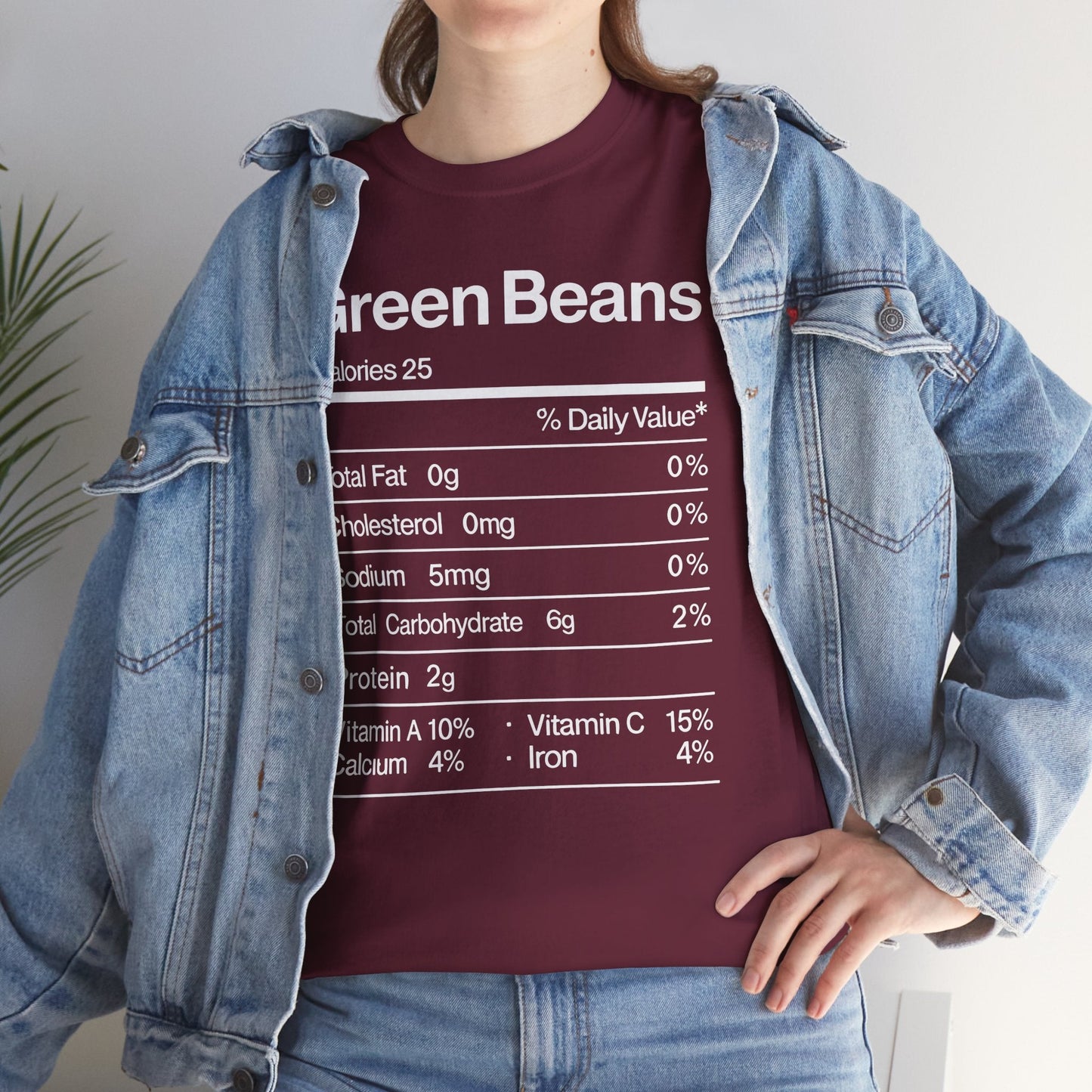 Green Beans Nutrition Facts Funny Thanksgiving Christmas T-Shirt