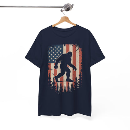 Bigfoot 4th of July Shirt American USA Flag Patriotic T-Shirt