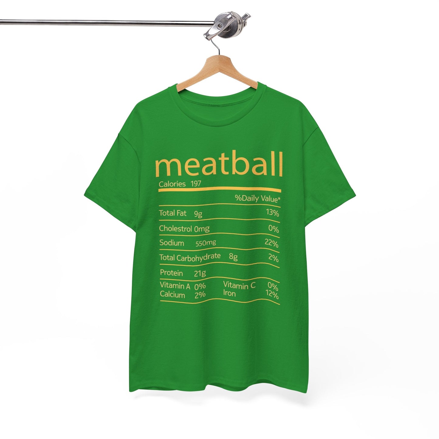Meatball Nutrition Facts Funny Thanksgiving Christmas T-Shirt
