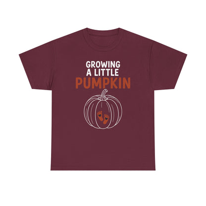 Growing A Little Pumpkin Fall Thanksgiving Baby Bump Wife T-Shirt