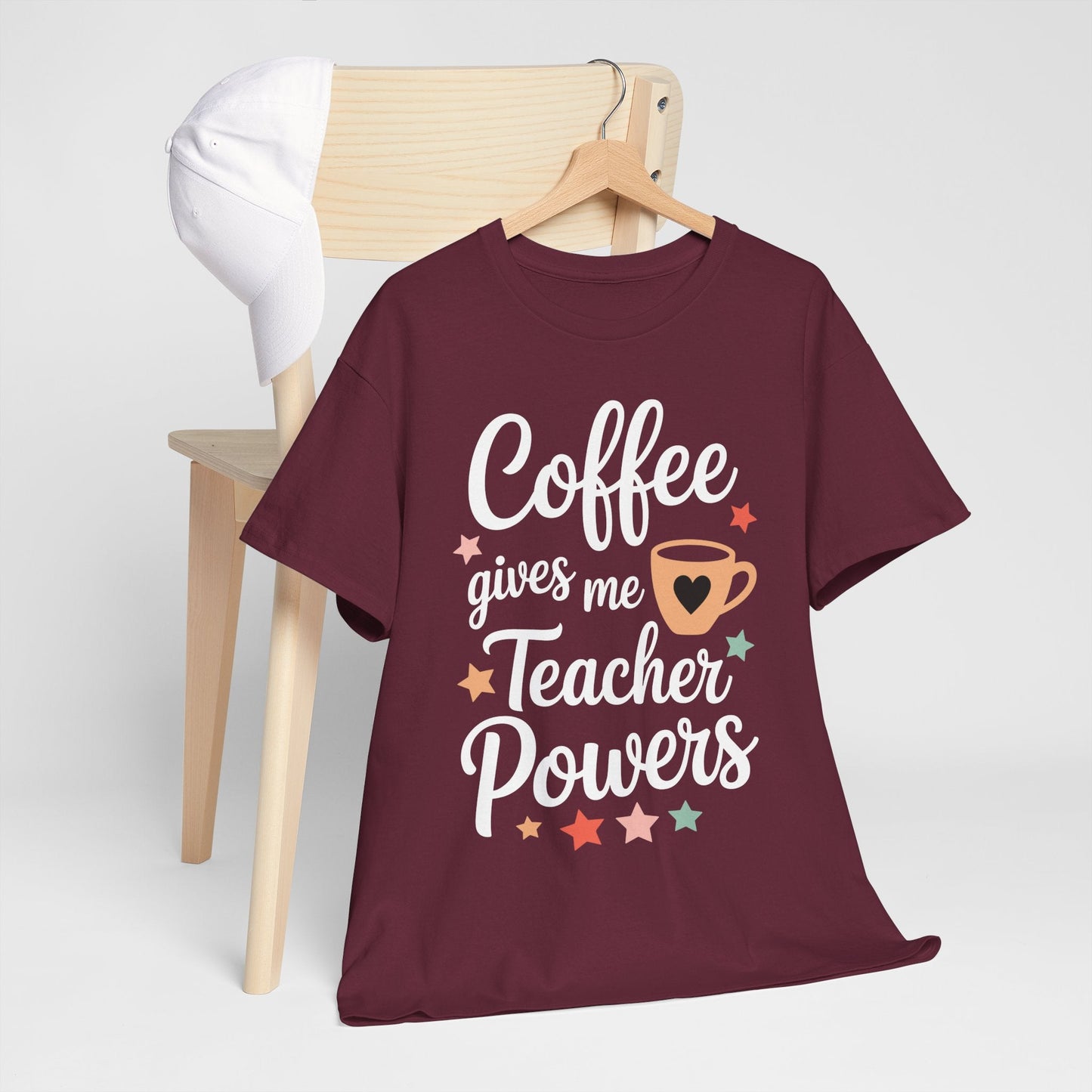 Coffee Gives Me Teacher Powers, Cute Teacher Appreciation T-Shirt