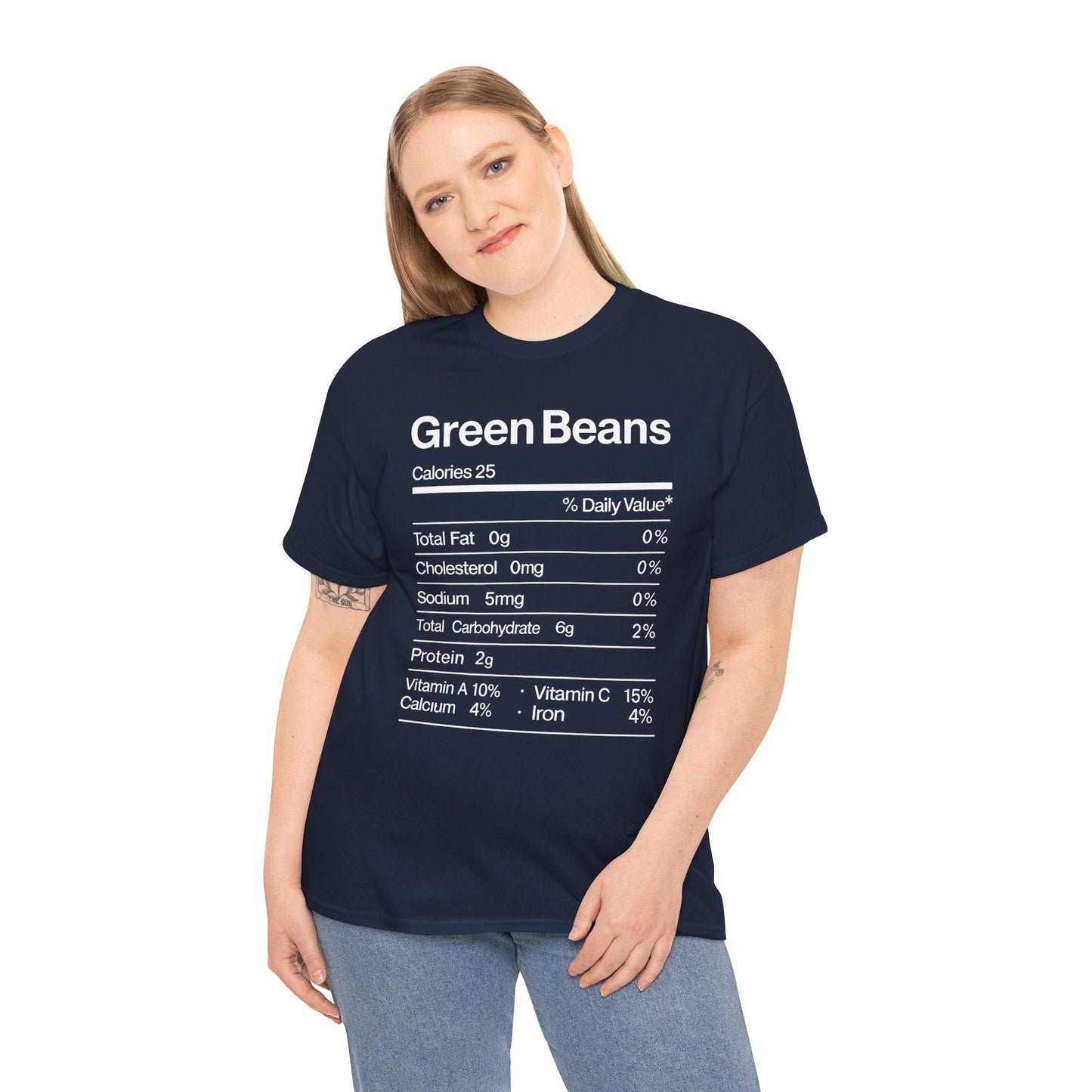 Green Beans Nutrition Facts Funny Thanksgiving Christmas T-Shirt