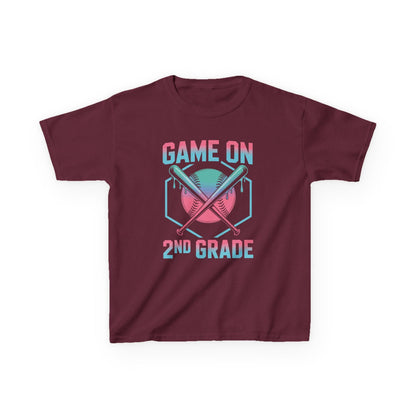 2nd Grade Back to School Baseball Drip Ice Cream Game On Kid T-Shirt