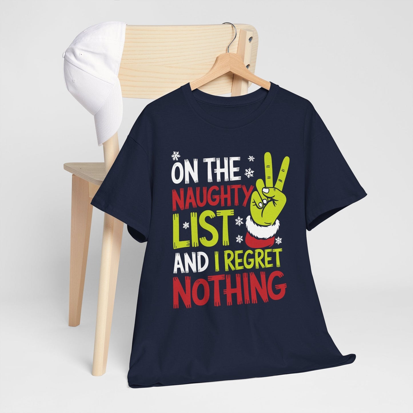 On The Naughty List And I Regret Nothing Funny Christmas Tee T-Shirt