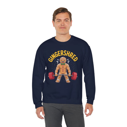 Funny Gingershred Gingerbread Man Gym Bodybuilding Christmas Sweatshirt