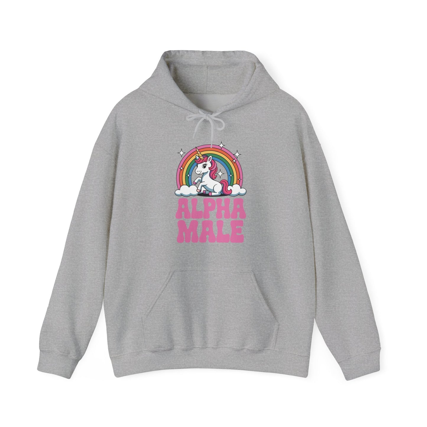 Funny Alpha Male Unicorn Sarcastic Ironic Weird Y2K Humor Hoodie