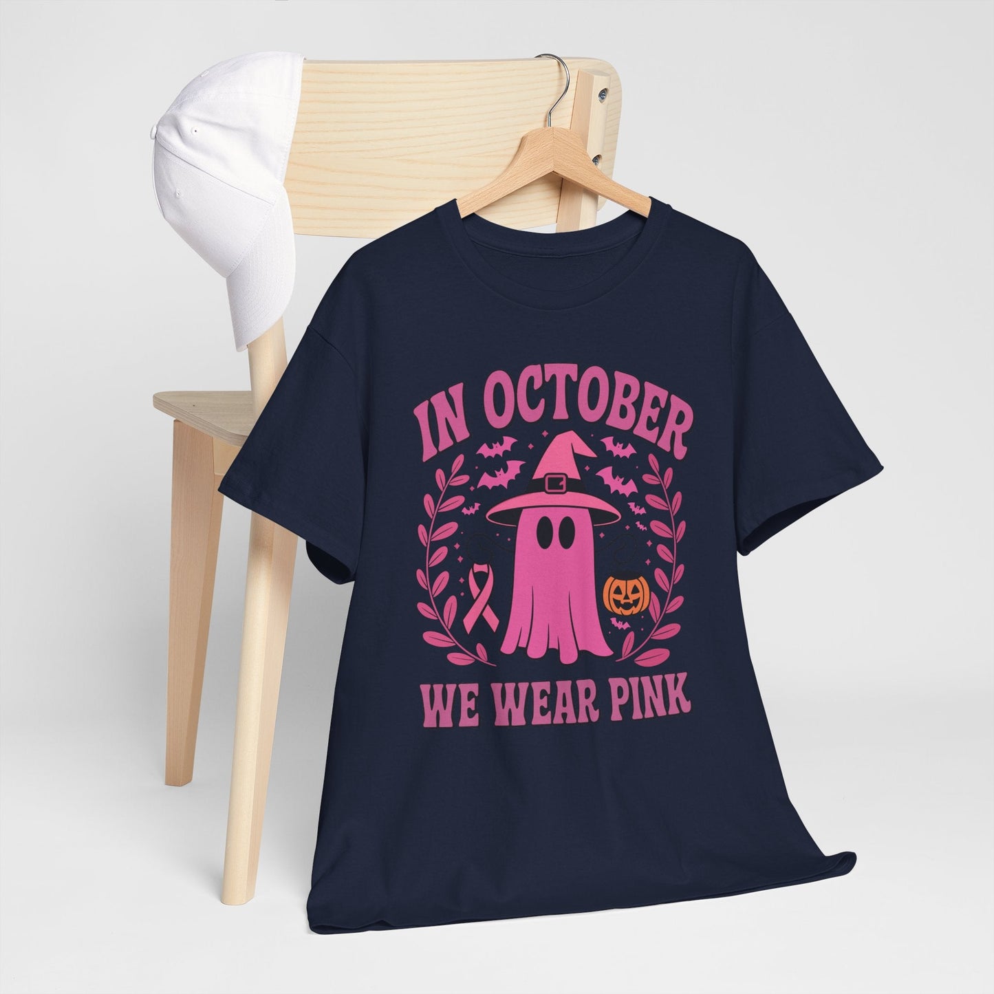 In October We Wear Pink Breast Cancer Awareness Halloween T-Shirt