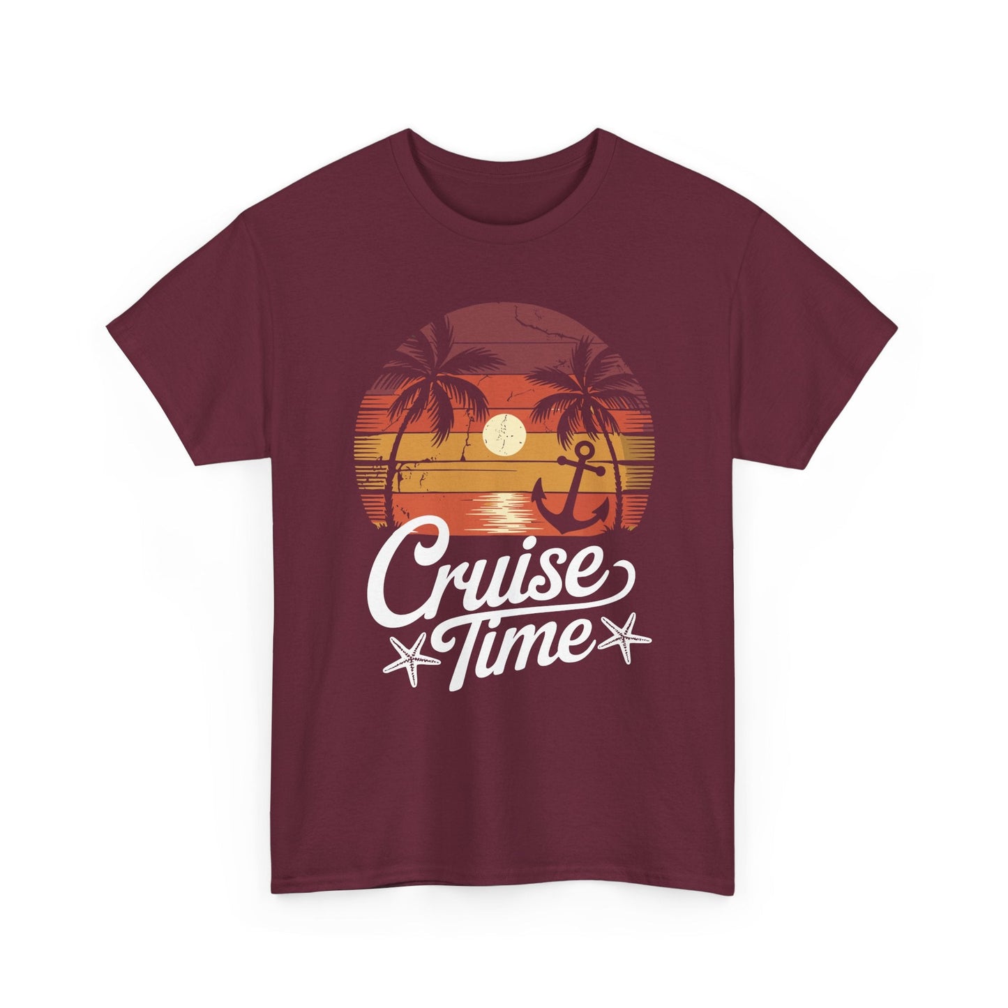 On Cruise Time Coconut Tree Graphic Summer Vacation Cruising T-shirt