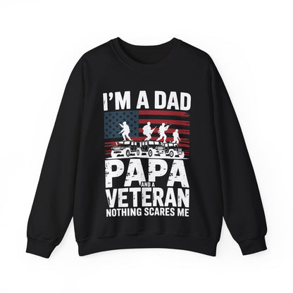 I'm A Dad Papa And Veteran Funny Retro Dad Papa Grandpa Sweatshirt
