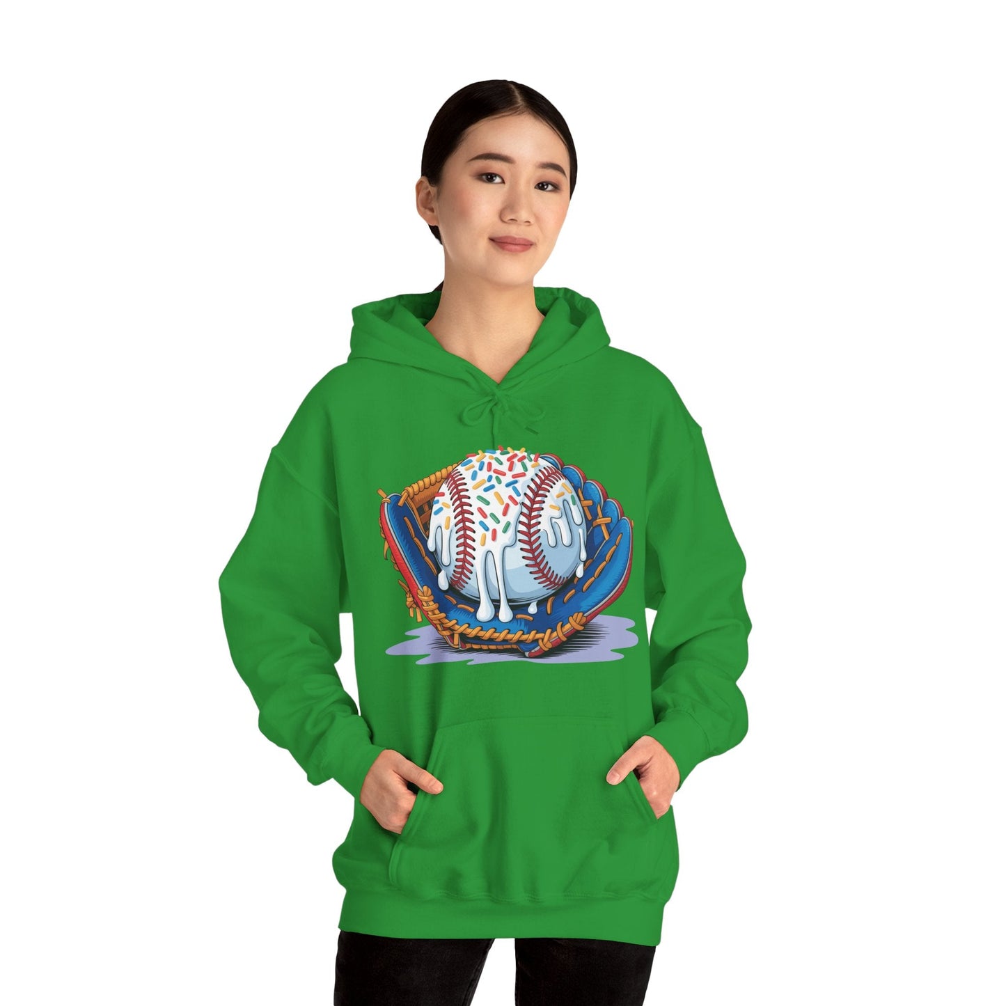 Baseball Drip Ice Cream Sprinkles Baseball Glove Hoodie