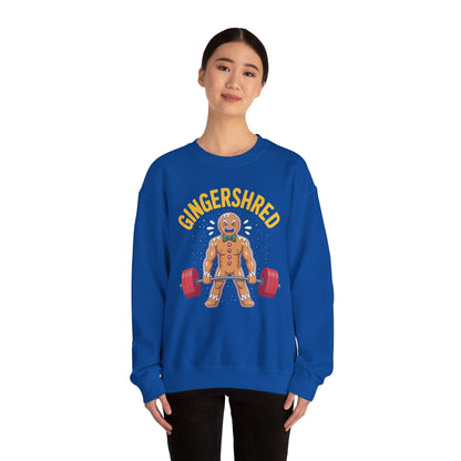 Funny Gingershred Gingerbread Man Gym Bodybuilding Christmas Sweatshirt