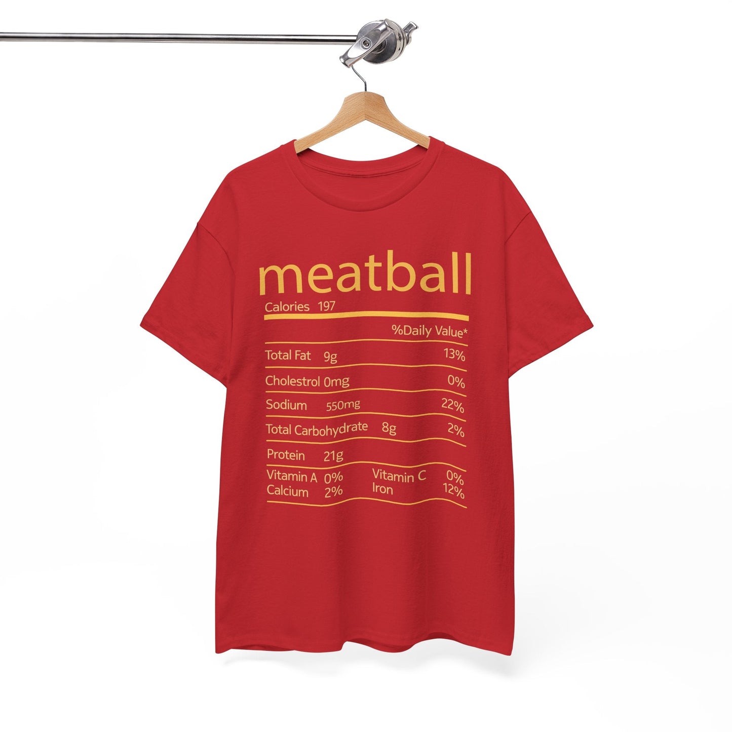 Meatball Nutrition Facts Funny Thanksgiving Christmas T-Shirt
