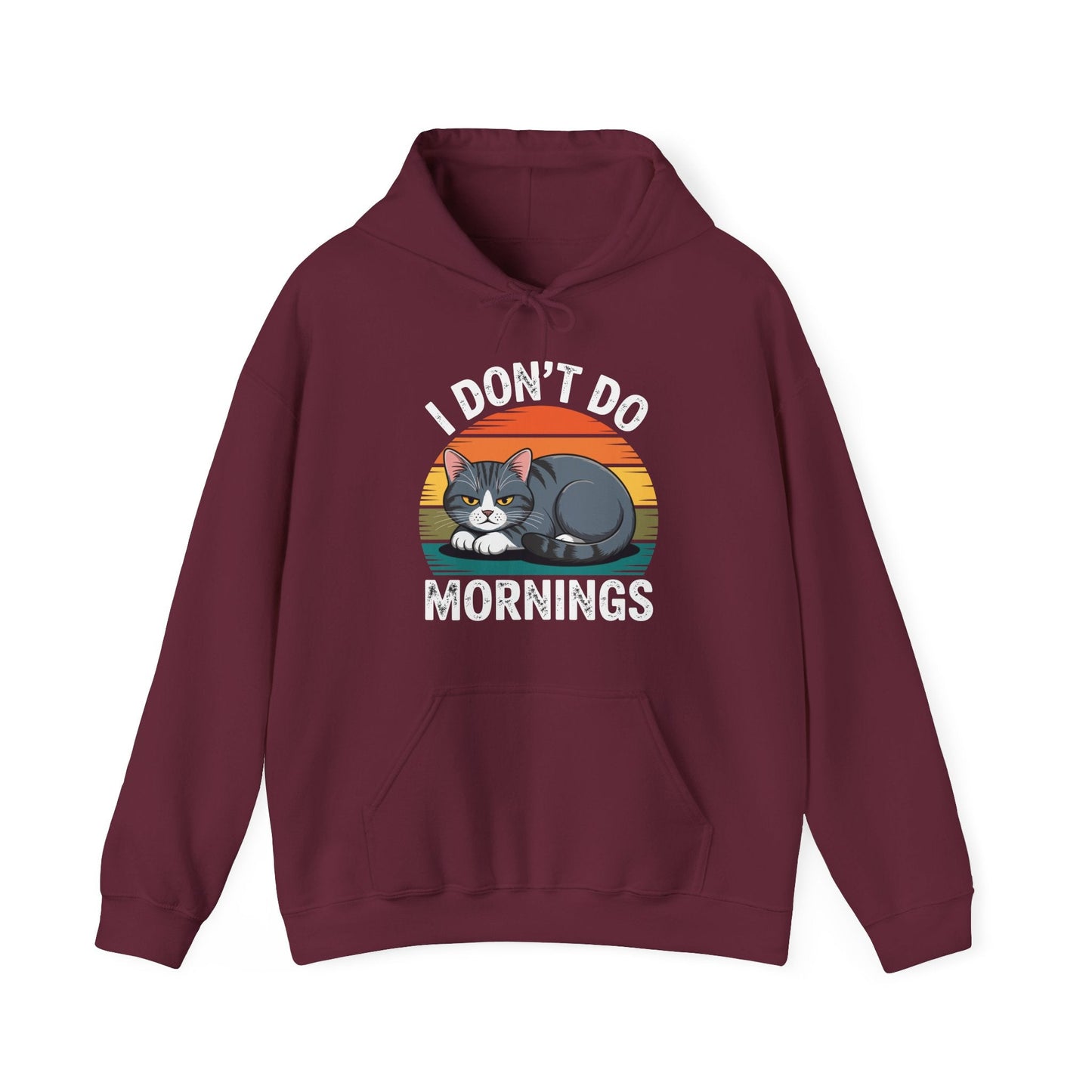 Funny Sleep Cat I Don't Do Morning Hoodie
