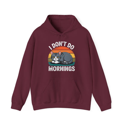 Funny Sleep Cat I Don't Do Morning Hoodie