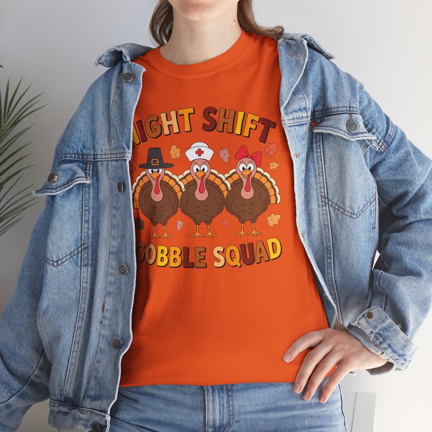 Night Shift Gobble Squad Night Worker Staff Thanksgiving T-Shirt