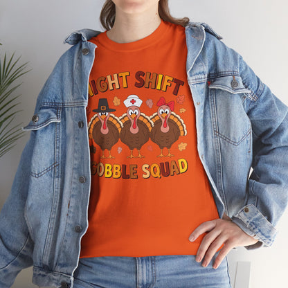 Night Shift Gobble Squad Night Worker Staff Thanksgiving T-Shirt