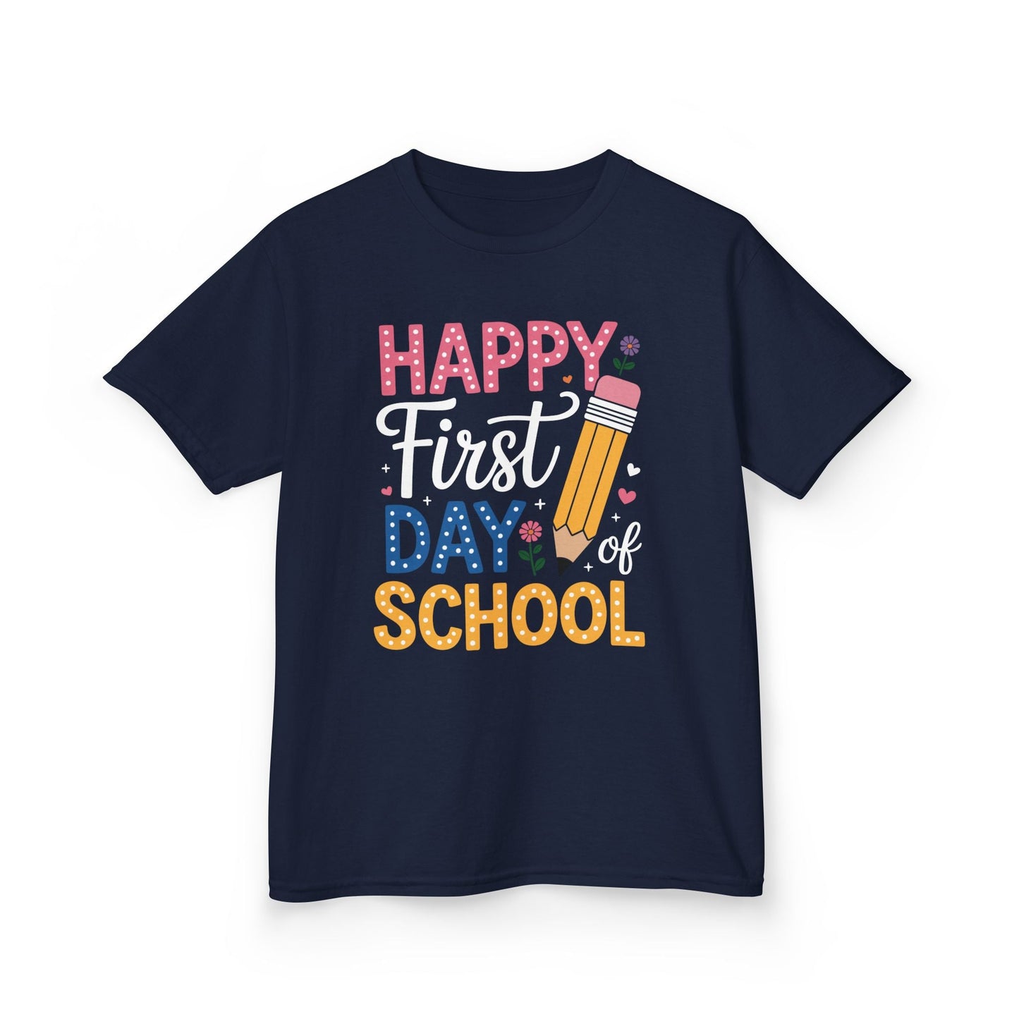 Happy First Day of School Pencil Teacher Cute Back to School T-Shirt