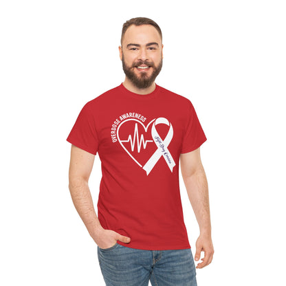 Overdose Awareness Month Heart Purple Ribbon Support T-Shirt