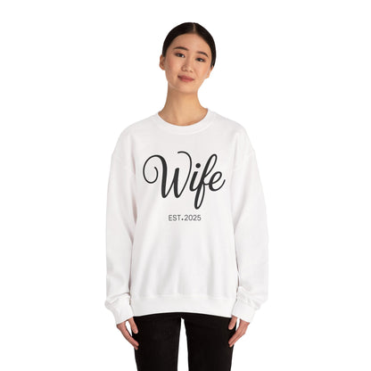 Wife Est 2025 Just Married Honeymoon Wedding Couples Sweatshirt