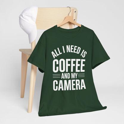 All I Need Is Coffee And My Camera Photography Gift T-Shirt