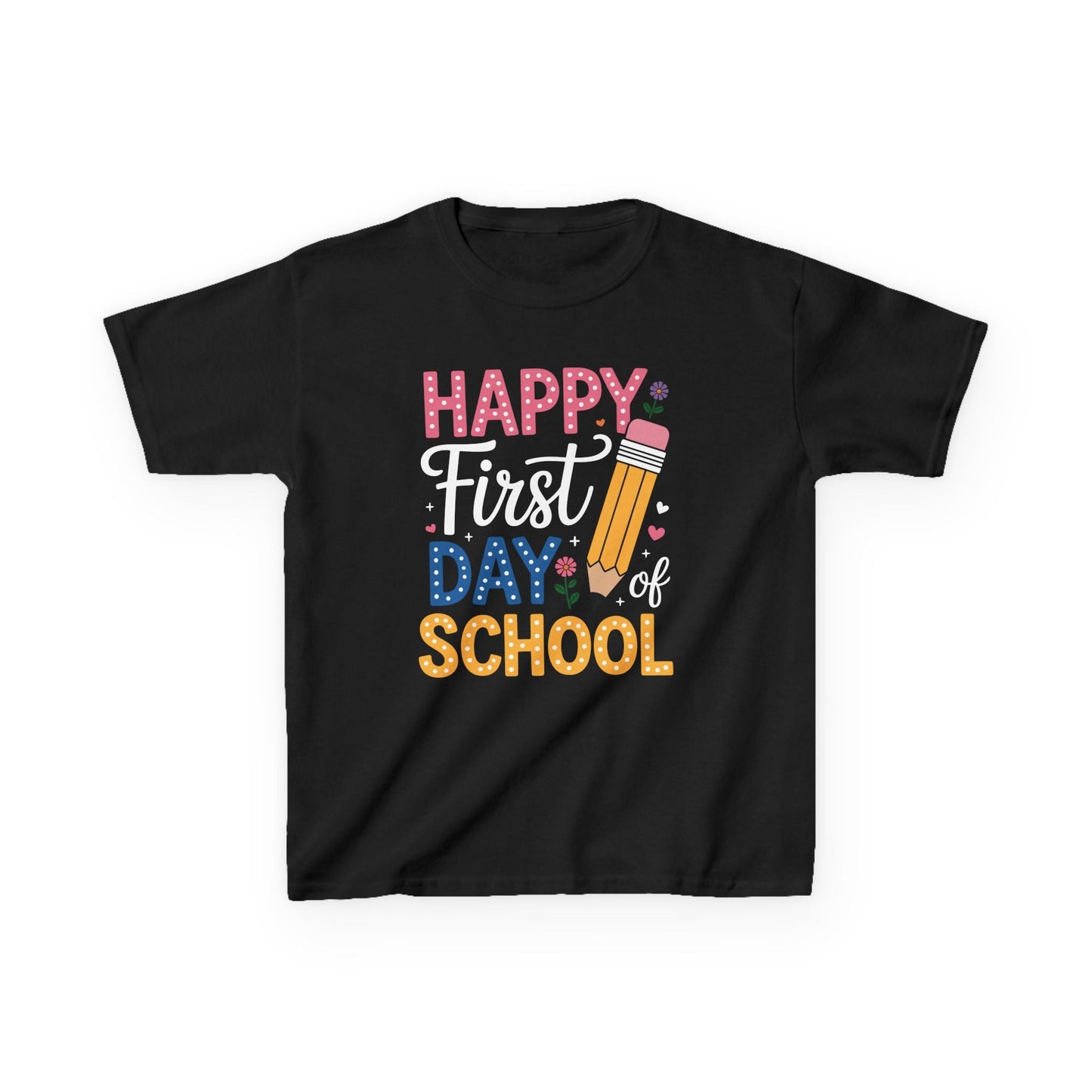 Happy First Day of School Pencil Teacher Cute Back to School T-Shirt