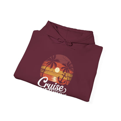 On Cruise Time Coconut Tree Graphic Summer Vacation Cruising Hoodie