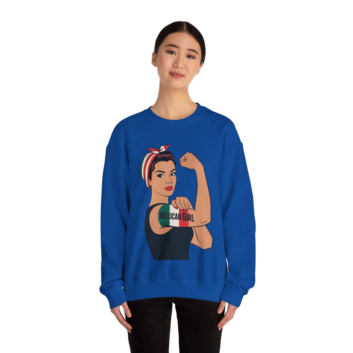 Mexican Girl Mujer Rosie Riveter Cinco De Mayo Fiesta  Sweatshirt Women