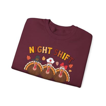 Night Shift Gobble Squad Night Worker Staff Thanksgiving Sweatshirt