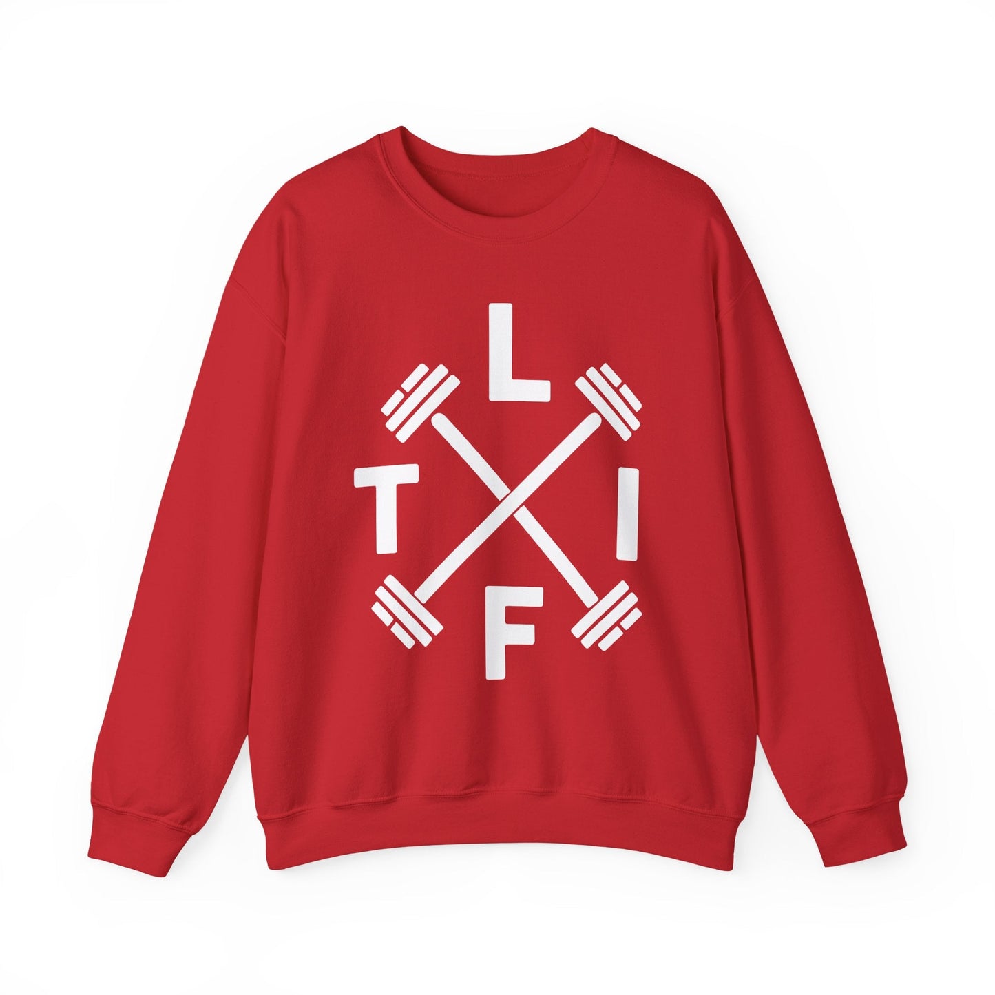 LIFT Weightlifting Fitness Barbells Crossed Circle Sweatshirt