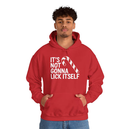 Funny Candy Cane Lick Itself Adult Christmas in July Gift Hoodie