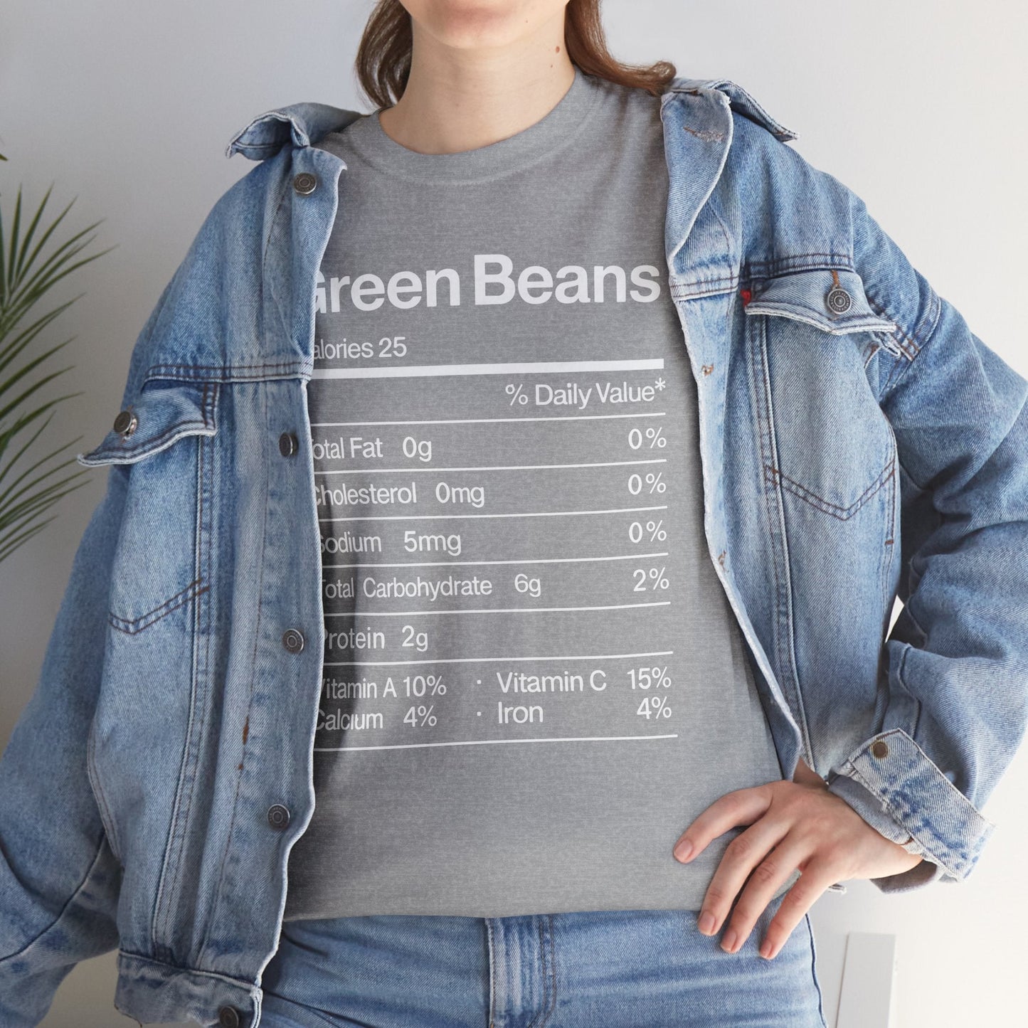 Green Beans Nutrition Facts Funny Thanksgiving Christmas T-Shirt