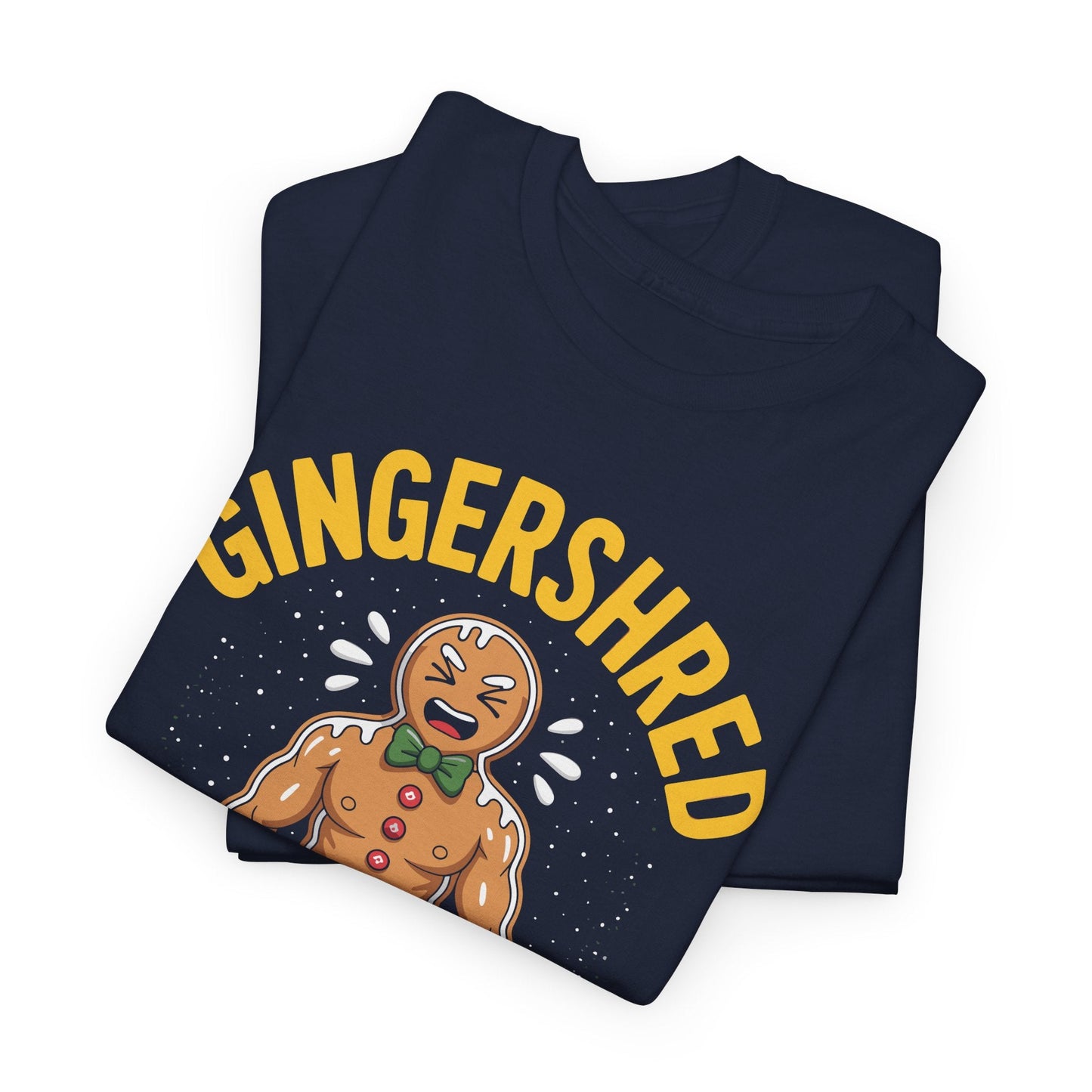 Funny Gingershred Gingerbread Man Gym Bodybuilding Christmas T-Shirt
