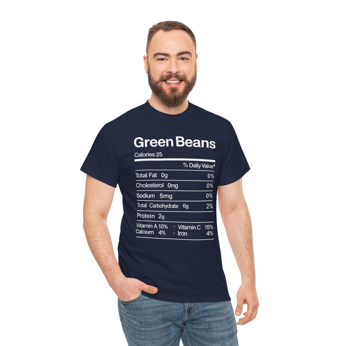Green Beans Nutrition Facts Funny Thanksgiving Christmas T-Shirt