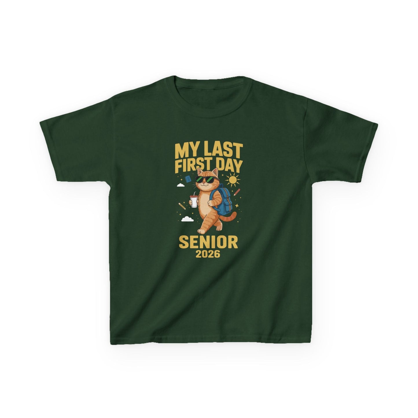 My Last First Day Senior 2026 Cat Back to School Cool Class T-Shirt