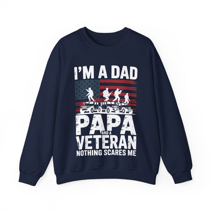 I'm A Dad Papa And Veteran Funny Retro Dad Papa Grandpa Sweatshirt