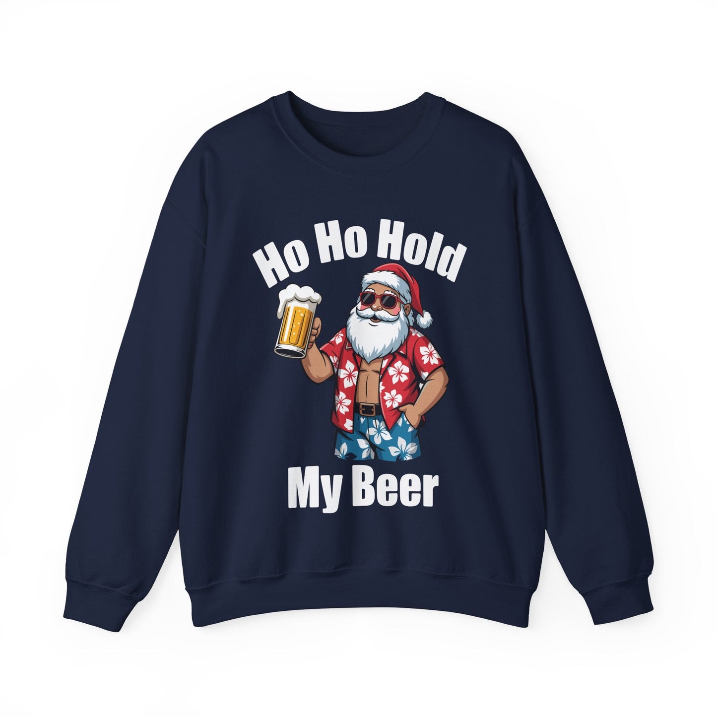 Funny Santa With Sunglasses And Beer Christmas in July Sweatshirt