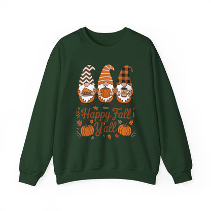 Happy Fall Y'all Gnome Pumpkin Autumn Thanksgiving Men Women Sweatshirt